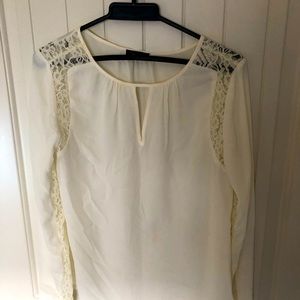 White Lace long sleeve Medium blouse from the Limited